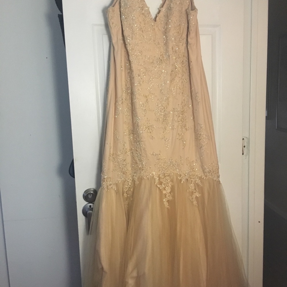 Gold evening gown
